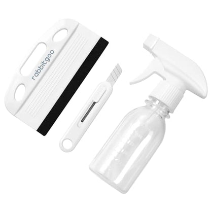 rabbitgoo Window Tint Kit, 3 Pcs Window Privacy Film Installation Tools Set, Includes Suede Squeegee, Utility Knife & 120ml Adjustable Spray Bottle for Car Tints, Privacy Film, Wallpaper Application - color: White Squeegee