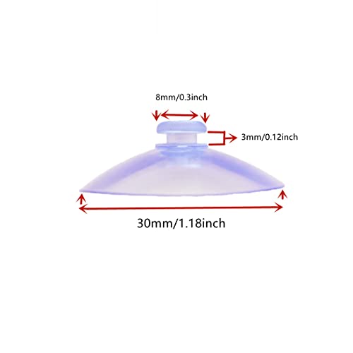 30mm/1.18" Suction Cups for Glass Table Tops, Rubber Transparent Anti-Collision Sucker Pad Without Hooks for Home Decoration 30 Pcs