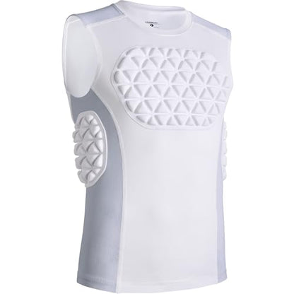 Adult Baseball Chest Rib Protector Padded Compression Shirt - color: Grey/White, size: Large