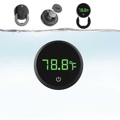 Aquarium Digital Thermometer Cordless Replaceable Battery LED Display Temperature Measurement Error ±0.9℉(US Patent Number:D1038779S)