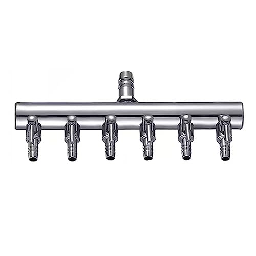 6-Way Aquarium Air Flow Control Lever Valve Chromium Copper Distributor Fish Tank Splitter Pump Accessories 1Pcs