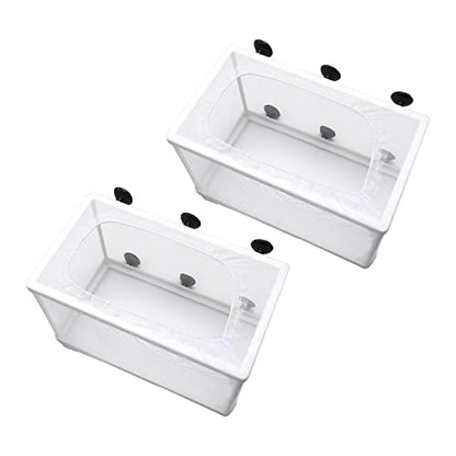 Anxingo 2 Pack Fish Tank Breeder Net,Fish Isolation Breeding Hatching Box, Plastic Frame Hatching Box Separation Net Breeding Box with Suction Cup for Aquarium
