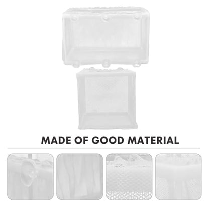 2pcs Fish Isolation Network Aquarium Betta Aquarium Skimmer Betta Fish Tank Fish Netting Turtle Tank Fish Mesh Breeder Fish Tank Breeding Pool Pond White Plastic and Gauze