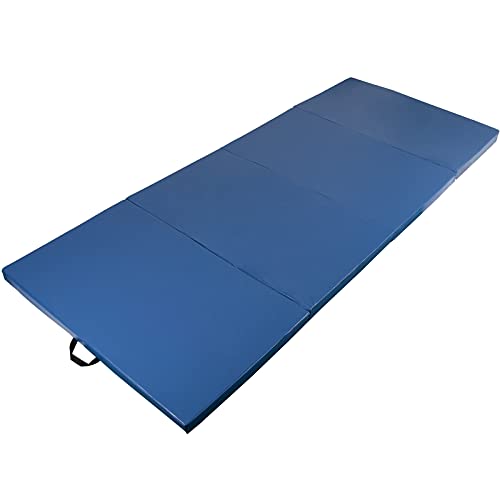 Polar Aurora 4'x8'x2 Thick Folding Gymnastics Exercise Mat Aerobics Stretching Yoga Mats - color: Blue