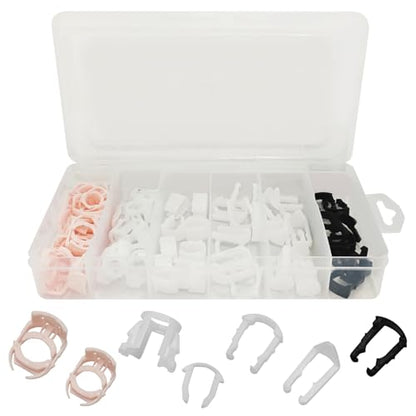 70PCS Car Fuel Line Clips, 3/8" 5/16" Durable Fuels Hose Retainer Clips, 7 Size Nylon Fuel Line Repair Kit, Auto Retainer Clip Replacement Kit Compatible with Ford GM Chrysler