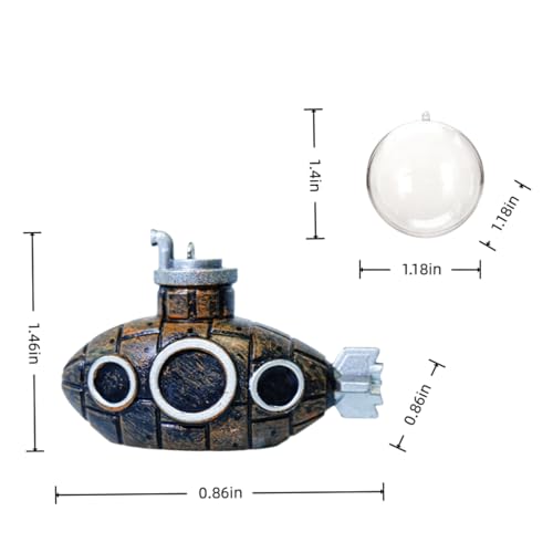 2Pcs Floating Fish Tank Decoration, Retro Submarine Set, Aquarium Resin Fish Tank Accessories