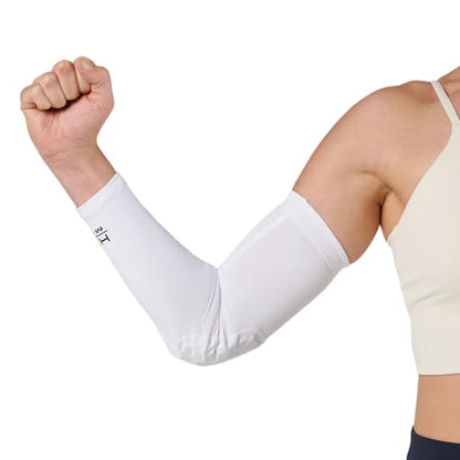 McDavid HEX Shooter Arm Sleeve Single Padded Compression Sleeve Basketball Football Sports Protection - color: Viz White, size: Large