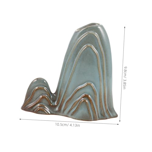 ORFOFE Ceramic Mini Mountain Decor Multifunctional Fish Tank Landscape Ornament Zen Garden Accessory for Home and Office Unique Brush Holder for Dining Room Table