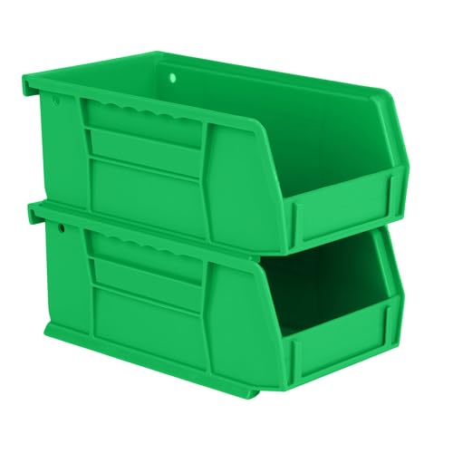 HE HUDSON EXCHANGE 7.5" x 4" x 3" Plastic Stackable Storage Bin, Green