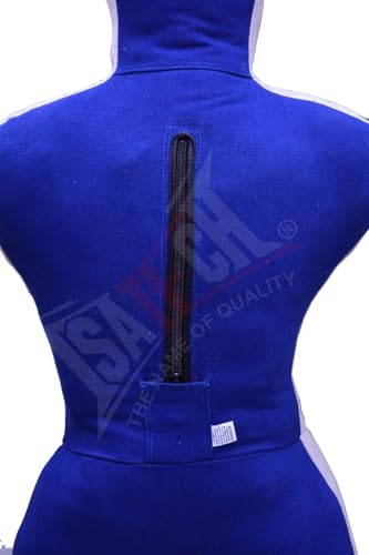 MMA Grappling Dummy, Training Punching Bag, Black and Red, Canvas Material, Sitting Position with Target - color: Blue, size: 6ft (72")