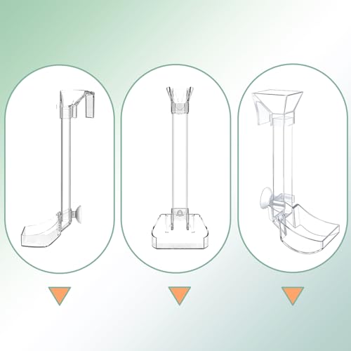 Aquarium Fish Shrimp Feeding Dish Set - Clear Feeder Tube and Dish With Cleaning Brush and Measuring Spoon for Shrimp - Prevents Food Scattering - Supplies for Small Fish