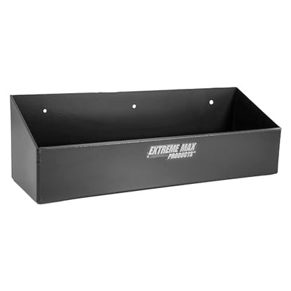 Extreme Max 5001.6455 Wall-Mount Aluminum 6-Quart Liquids Storage Shelf for Race Trailer, Garage, Shop, Enclosed Trailer, Toy Hauler - Holds Six 1-Quart (32 oz.) Bottles, Black