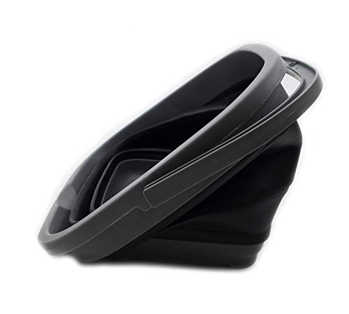 SAMMART 11L (2.9 Gallon) Collapsible Rectangular Handy Bucket (1, Grey/Black)