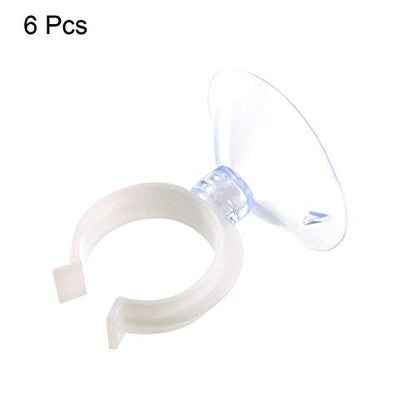 uxcell Aquarium Suction Cup Clips Airline Tube Holders Clamps for Fish Tank Clear 24mm 6Pcs