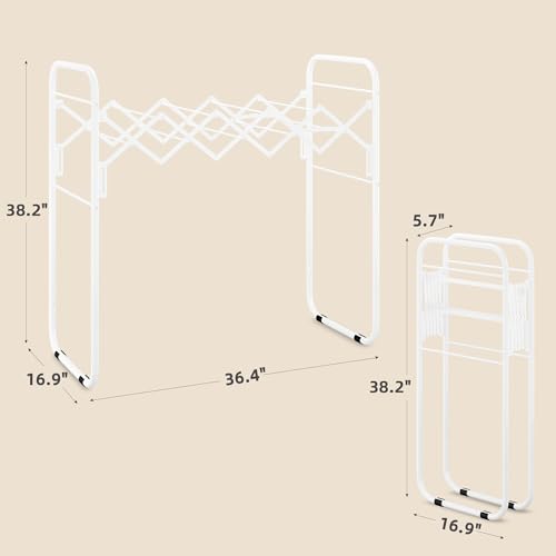 STORAGE MANIAC Clothes Drying Rack Foldable for Indoor Outdoor Use, White