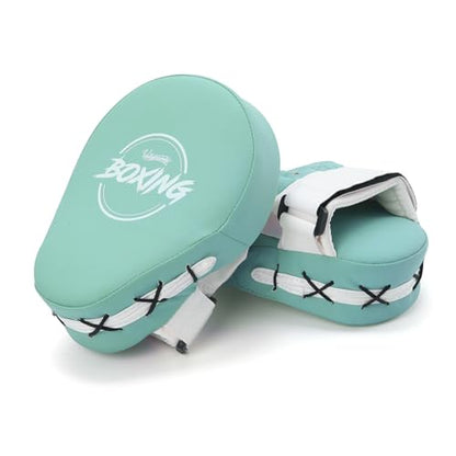 Valleycomfy Boxing Pads Curved Focus Punching Mitts for Men Women - color: Cyan