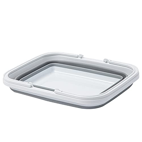 Collapsible Sink with Handle Towel, 2.37 Gal / 9L Foldable Wash Basin for Washing Dishes, Camping, Hiking and Home - color: 2pcs-orange&gray