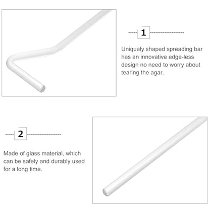 Baluue Glass Cell Spreader, 4pcs Glass Coating Rod, Glass Spreader Professional 6" Lab Glass Rod Tools Cell Laboratory Spreader Supplies