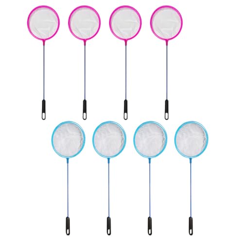 Happyyami 8pcs Dense Mesh Aquarium Fish Landing Nets, Fine Fishing Nets with Plastic Handles for Fish Tank Cleaning and Shrimp Catching, Suitable for Indoor Aquatic Pets Random Color