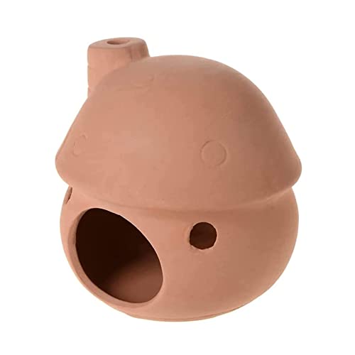 Aquarium Decorations Ceramic Mushroom House for Fish Tank Landscape to Small Shrimp/Goldfishes Hiding Rest and Breed (Natural) - color: Natural