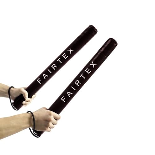 Fairtex BXS1 Leather Boxing Sticks, Muay Thai MMA Striking Accuracy Targets | Premium genuine leather body with lightweight core. Sleek durable design enhances coach control during precision speed drills - color: Black