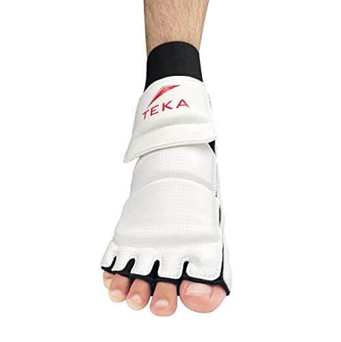 Taekwondo Foot Guard Protector Gear for Sparring MMA Training Competition Kickboxing Karate Boxing Martial Arts Kung Fu Punch Bag TEKA (Pair) (M) - size: Medium