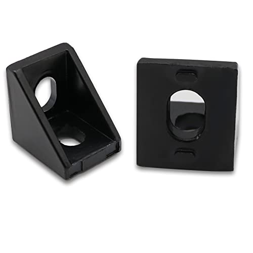 10pcs Black 2020 Series 1720 Aluminum Profile Corner Bracket with 20pcs M5 T Nuts +20pcs M5 Screws + 1pcs Wrench for Slot 6mm 20S Aluminum Rail Accessories (10PCS 1720 Corner Bracket) - style: 10PCS 1720 Corner Bracket black