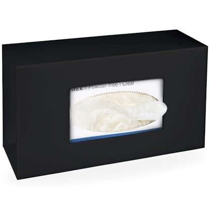 SimplyImagine Black Glove Box Holder - Acrylic Wall Mount Dispenser