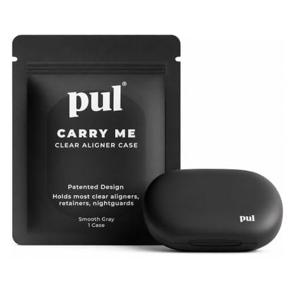 PUL Retainer Case for Invisalign & Clear Aligners - Slim Clear Aligner Case with Secure Magnetic Closure - Travel Retainer Holder for Invisalign Accessories, Mouth Guards & Dentures - Gray - color: Gray
