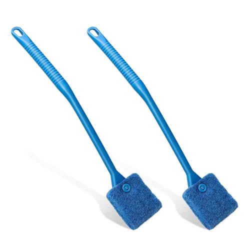 Fish Tank Cleaner with Five Sided Sponge Brush and Long Handle Aquarium Scrubber Alage Scraper for Glass Aquariums Terrarium Home Kitchen(2Pack) - size: 2 Pack