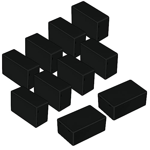 Project Box 10 Pieces ABS Plastic Electrical Project Case Small Junction Box for Electronics Black 2.74 x 1.77 x 1.15 inch (70 x 45 x 29 mm) - size: 2.74" x 1.77" x 1.15"(10pc)