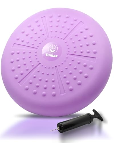 Tumaz Wobble Cushion Wiggle Seat Core Balance Disc with Pump - color: 09. Light Purple