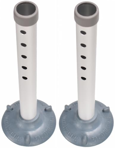Foot Tube and Suction Cup Tips, for Toilet Safety Rail and Shower Chair Bench Bath Stool, Replacement Suction Cups Tips and Aluminum Tubes, 5 Height Adjustable Leg Tube Accessories
