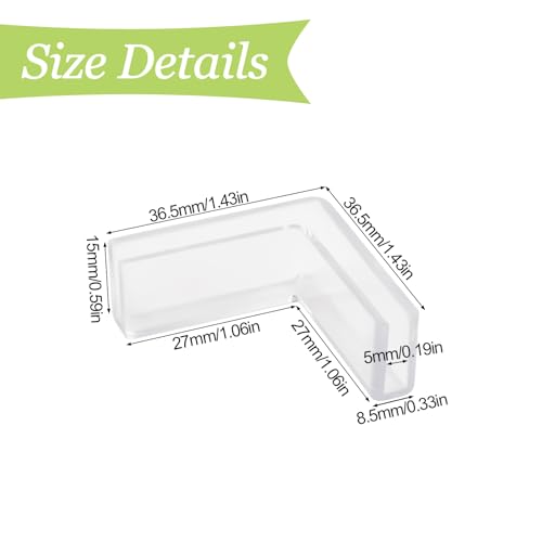 Glass Connector, 24Pcs Plastic 90 Degree Glass Clamps Transparent Glass to Glass Connectors Rimless Clip Holder for Fixing or DIY Fish Tank, Glass Acrylic Display Cabinet (5mm)