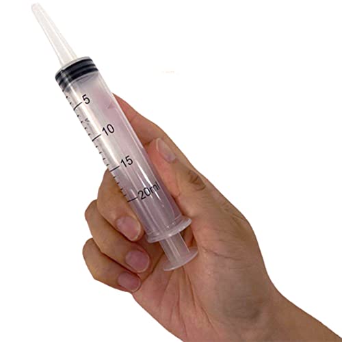 6pcs 20ml Plastic Syringes with 2pcs 13inch Plastic Tubing, Syringe for Liquid in Scientific Lab, Pet Feeding, Glue Syringe for Craft Making, Epoxy Resin, Lubricant, Lip Gloss Filling and Supplies - size: 6pcs 20ml syringes with 2 tubings