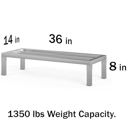 36" Long x 14" Wide | Height: 8" Off The Floor Aluminum Dunnage Rack | Storage in Restaurant, Kitchens and Garages and More! - size: 36" Long x 14" Wide | Height: 8" Off The Floor