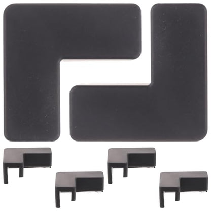 VICASKY 6pcs Silicone Corner Bumpers and Edge Guards for Fish Tank and Pet Carrier, Medium Black Soft Anti-Collision Safety Protectors for Sharp Corners in Home and Aquarium Use