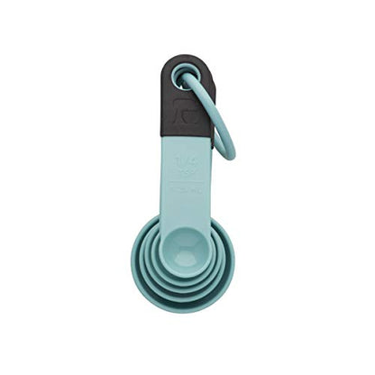 KitchenAid Classic Measuring Spoons, Set of 5, Aqua Sky/Black - color: Aqua Sky/Black