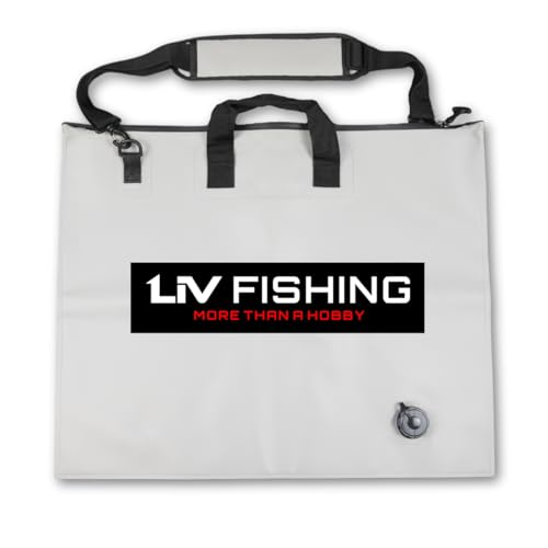 Tournament Weigh Bag - Durable Bag to Transport and Weigh Fish, Quick-Access Drain Hole, Padded Carrying Strap, Waterproof Zipper, .9mm Thick, Grey