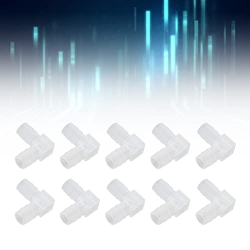 90 Degree Hose Elbow, Plastic Tubing Connectors 90 Degree Equal Barbed Joint Adapter L Shape 10Pcs Elbow Hose Barb Plastic Fitting Aquarium Tubing Connectors for Aquarium (10mm) - size: 10mm, style: 10mm
