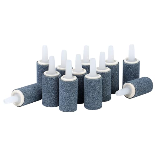 AQUANEAT Aquarium Air Stones 1 inch 12 Pack, Bubble Stone, Aerator Bubble Diffuser, Air Pump Accessories for Aquariums, Fish Tanks, and Hydroponics