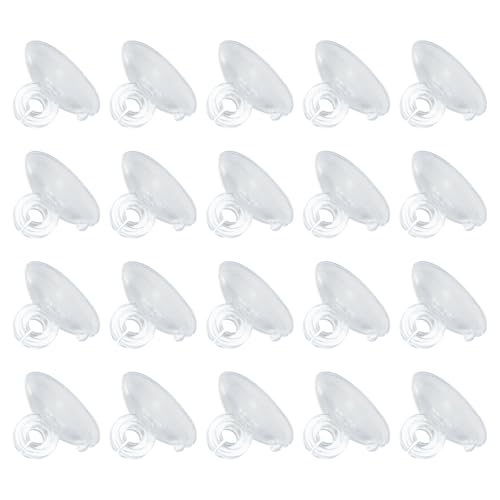 uxcell 20Pcs Aquarium Suction Cup Clips, 5mm Airline Tube Holders Clamps Cup Holder Sucker Tube Suckers for ID Airline Tubing Fish Tank, Clear