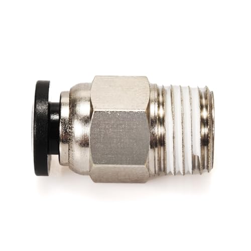 BIQU PC4-M10 Pneumatic Connector Fittings Bowden Tube Coupler Male Straight PTFE Tube Push for E3D-V6 Bowden Extruder Compatible with Ender-3 Ender-3 V2 3D Printers (Pack of 10pcs) - style: 10pcs