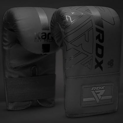RDX Bag Gloves Boxing Punching Mitts, Maya Hide Leather, Padding, Ventilated Palm, MMA Heavy Punch Training, Muay Thai Kickboxing Focus Pads Double End Speed Ball Workout, Adult Men Women - color: Black