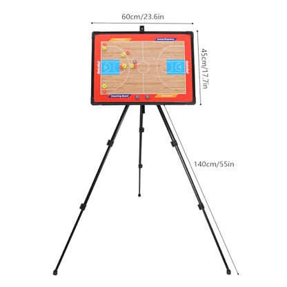 Basketball Coaching Board Tri-pod Basketball Tactic Board for Basketball Tactic White Board Clipboard Huge Size Training Equipment with Tripod Stand and Carrying Bag - style: Basketball