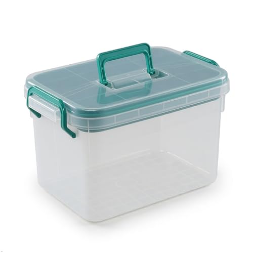 Clear First Aid Box Organizer with Compartments, Plastic Family Medical Supplies Storage Box