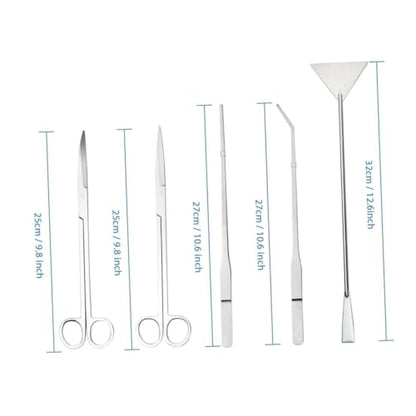 Stainless Steel Aquatic Plant Tool Kit Straight Curved Tweezers Scissors Spatula for Easy Aquascaping and Plant Fish Tanks