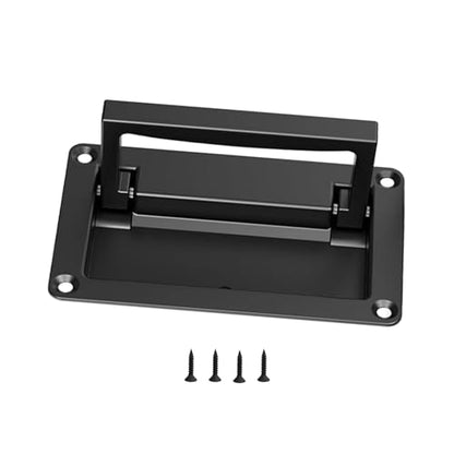 Black Zinc Alloy Recessed Pull Handle,Recessed Flush Pull Handle for Drawer Access Door Toolbox,Kitchen Hardware Cabinet Drawer Handles(1 Pack,4.33 x 2.75 inch)