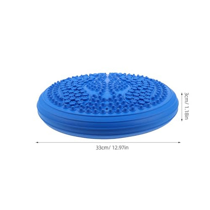 BESPORTBLE Round Inflatable Yoga Mat Balance Cushion Wobble Disc for Foot Massage Stability Training Sensory Wiggle For Women Men Exercise Workout Blue