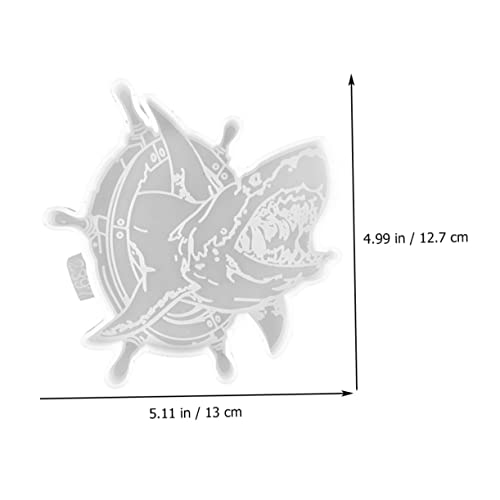 SEWACC Shark Shape DIY Coaster Mold Silicone Cup Mat Making Mold for Custom Resin Crafting and Easy to Use and for Unique Home Decor